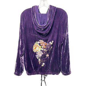 Purple Floral Embroidered Women's Hoodie
